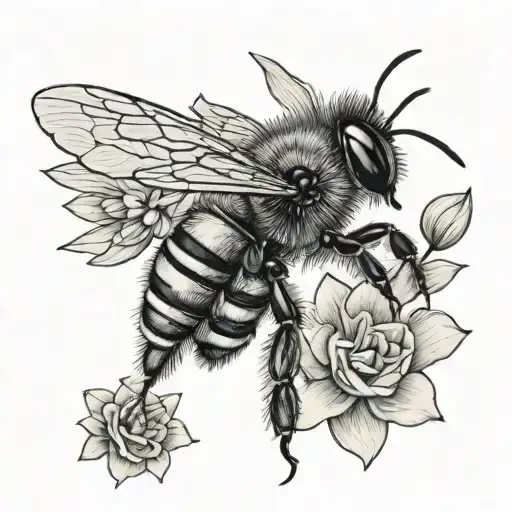 honey bee, type 1 diabetic  tattoo design idea