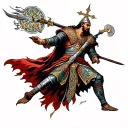 Orthodox warrior battling tattoo design idea