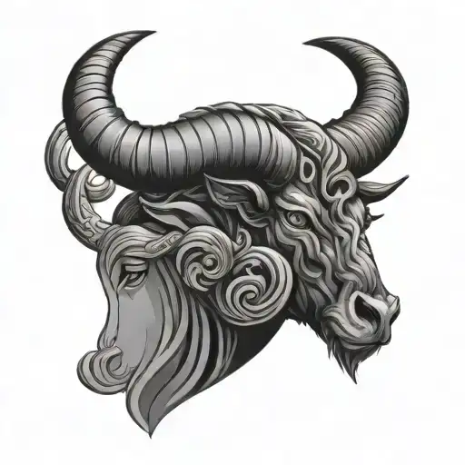 Capricorn Taurus tattoo design idea