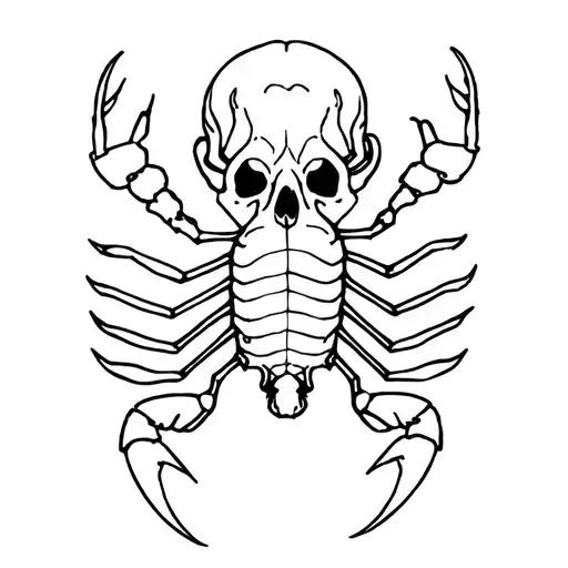 sea ​​and rose scorpion skull tattoo design idea