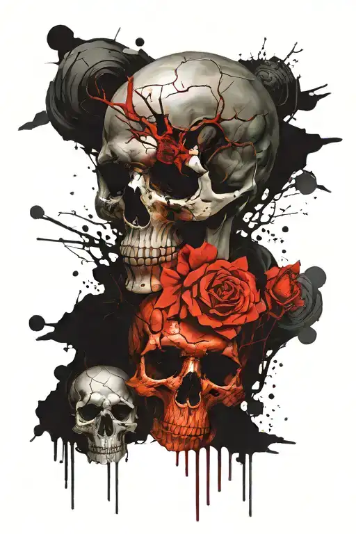 darkness, dark, dark vibe, depression, hell, underground, black, demonic, negativity, skull tattoo design idea