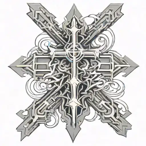 Cyber Cross tattoo design idea