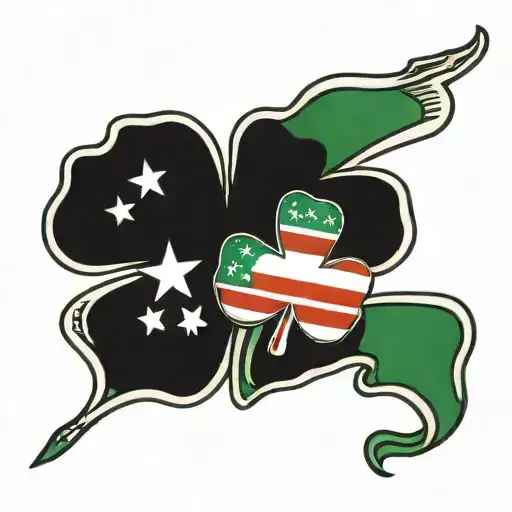 shamrock Irish flag American flag tattoo design idea