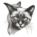 Siamese Cat tattoo design idea