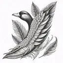 Duck Feather tattoo design idea