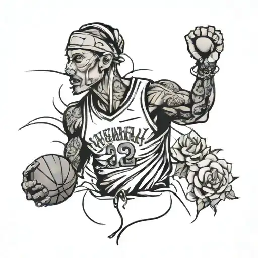 NF music artist, basketbal, healthy life, physical therapy, food. tattoo design idea