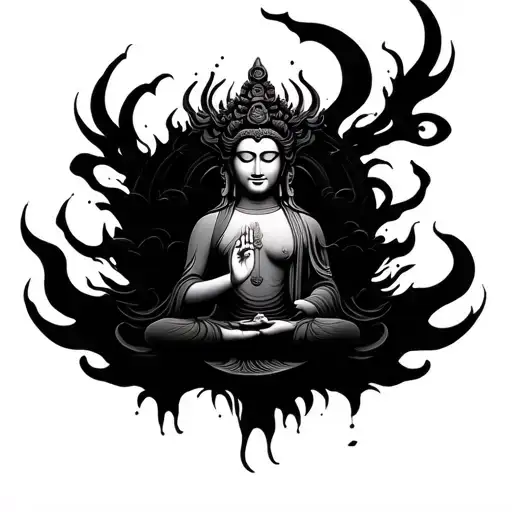 bodhisattva guan yin tattoo design idea