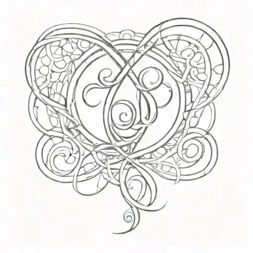 infinity symbol name written vertically tattoo design idea