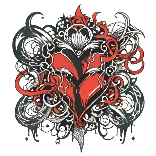 beating heart beat Two wedding rings intertwined tattoo design idea