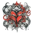 beating heart beat Two wedding rings intertwined tattoo design idea