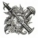 dice sword clock tattoo design tattoo design idea