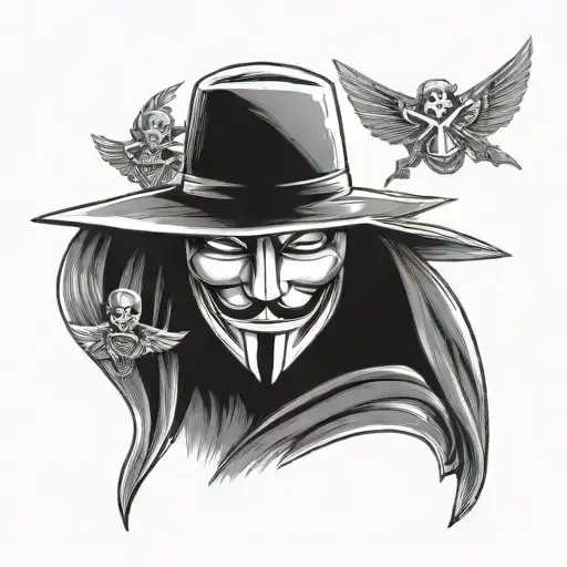 v for vendetta tattoo design idea