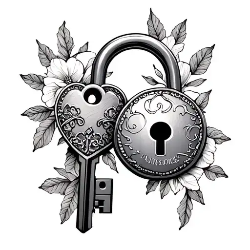 Lock And Key Couple tattoo design idea