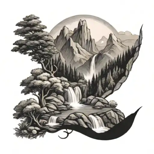 I need a tattoo for half of my lower forearm. I love nature I.e, animals, insects, mountains, waterfalls, tattoo design idea