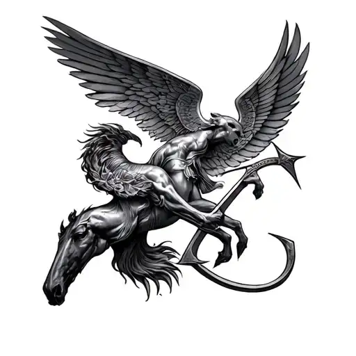 Libra And Sagittarius Combined tattoo design idea