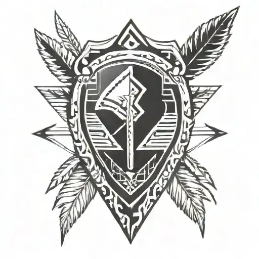 native american arrow with african shield tribal tattoo tattoo design idea