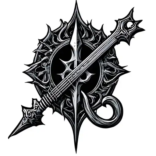 The logo of a medieval black metal band tattoo design idea