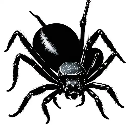 deadly nightshade and black widow spider crawling tattoo design idea