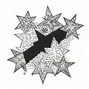 stars across chest tattoo design idea