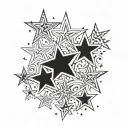 stars across chest tattoo design idea