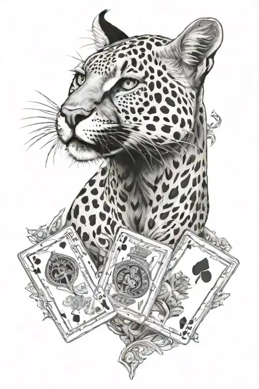puma scales playing cards tattoo design idea