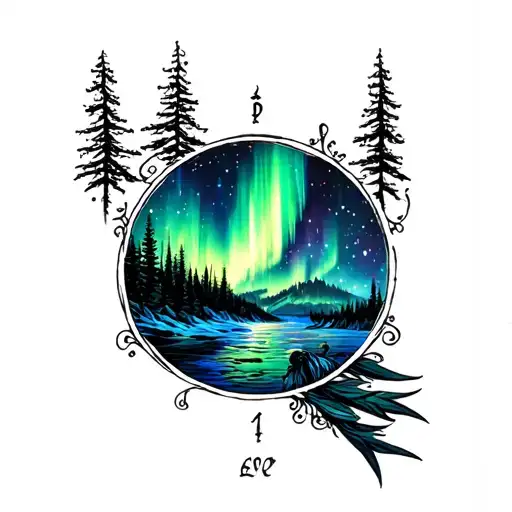 Northern lights tattoo design idea