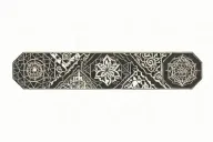 blackwork geometry tattoo design idea