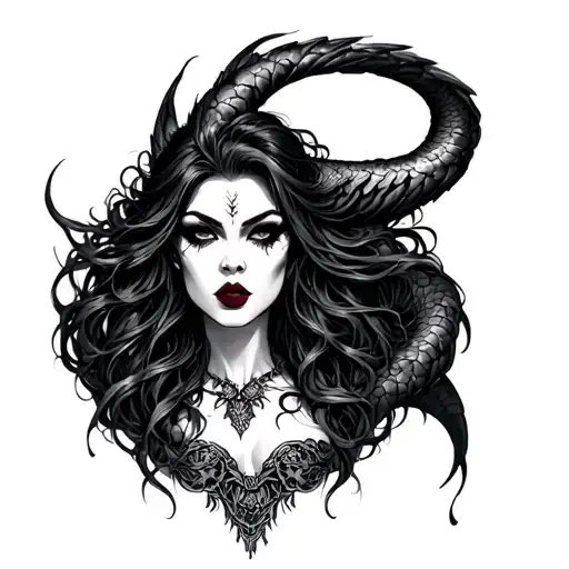 Evil Siren tattoo design idea