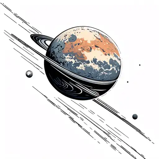 Planet Mars tattoo design idea