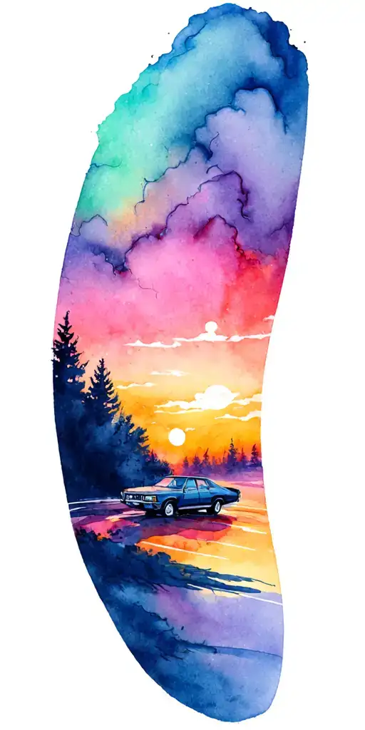 car sleeve inspired tattoo design idea