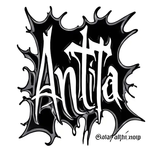 Anita graffiti style tattoo lettering tattoo design idea