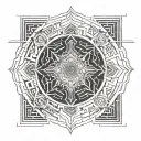 Labyrinth and mandala design incorporating tattoo design idea