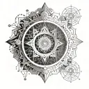 Labyrinth and mandala design incorporating tattoo design idea