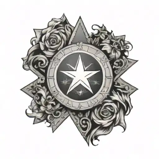 upright star tarot card tattoo design idea