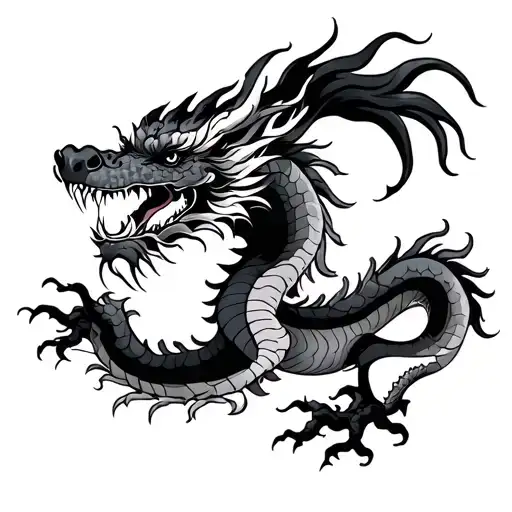 asian dragon tattoo design idea