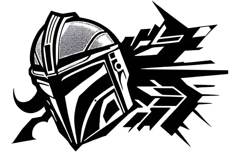 mandalorian helmet tattoo design idea