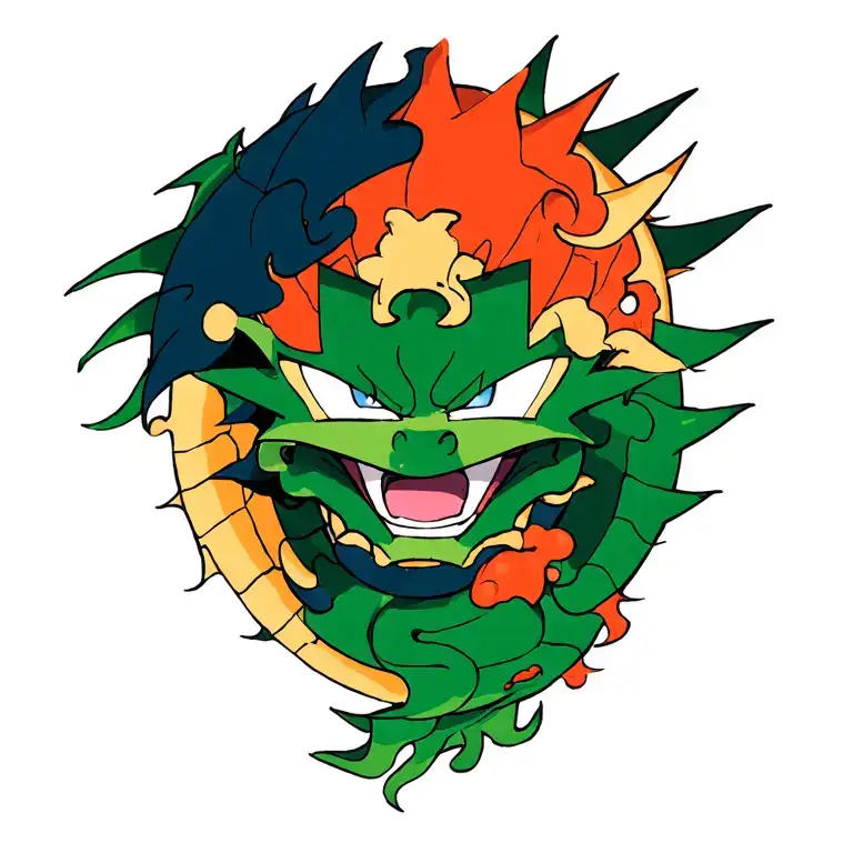dragon ball aura and autism puzzle pieces tattoo design idea