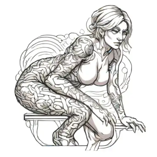 thick annie leonhart sexy nude tattoo design idea