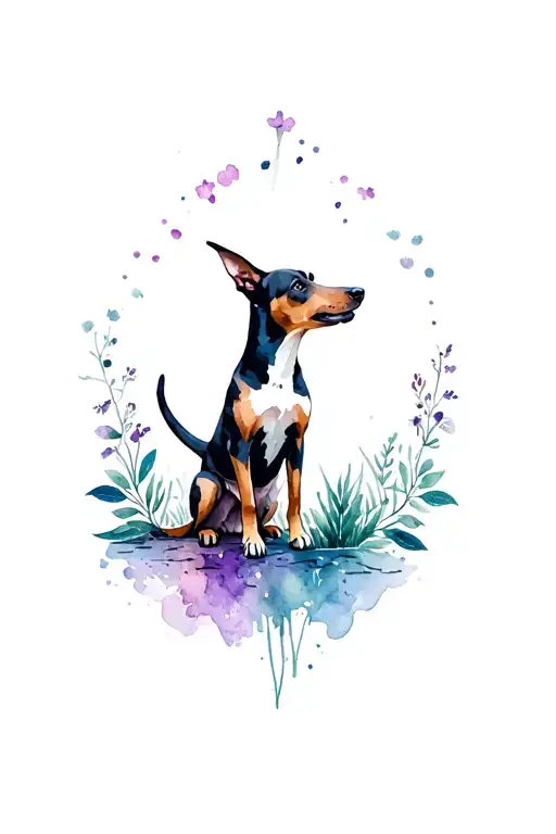 dog and nature inspired tattoo tattoo design idea