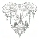 twin peaks symbolizing tattoo design idea