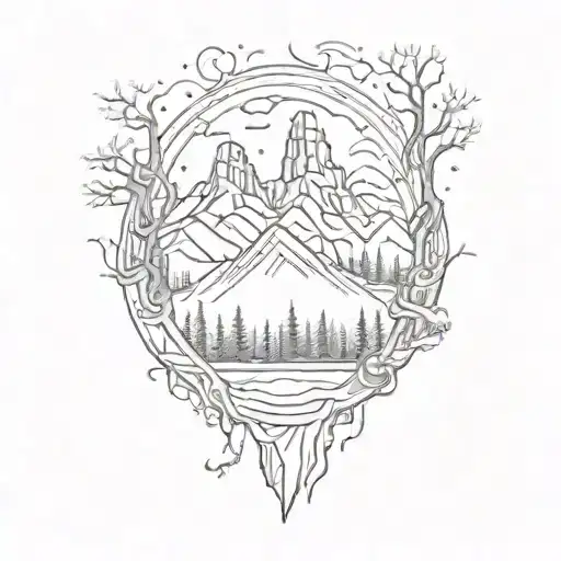 twin peaks symbolizing tattoo design idea