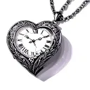 timepiece heart shaped locket tattoo design idea