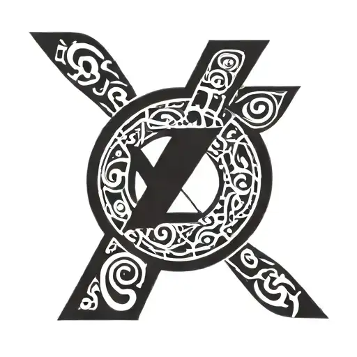 letters A and X 3 inches tattoo design idea