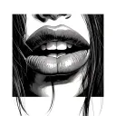 kiss inside lips put andrea tattoo design idea