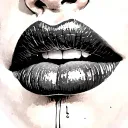 kiss inside lips put andrea tattoo design idea