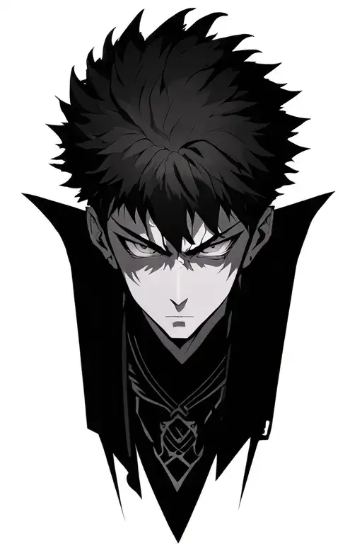 mahoraga jujutsu kaisen anime character tattoo design idea