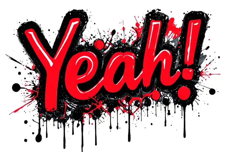 word 《Yeah!》 tattoo design idea