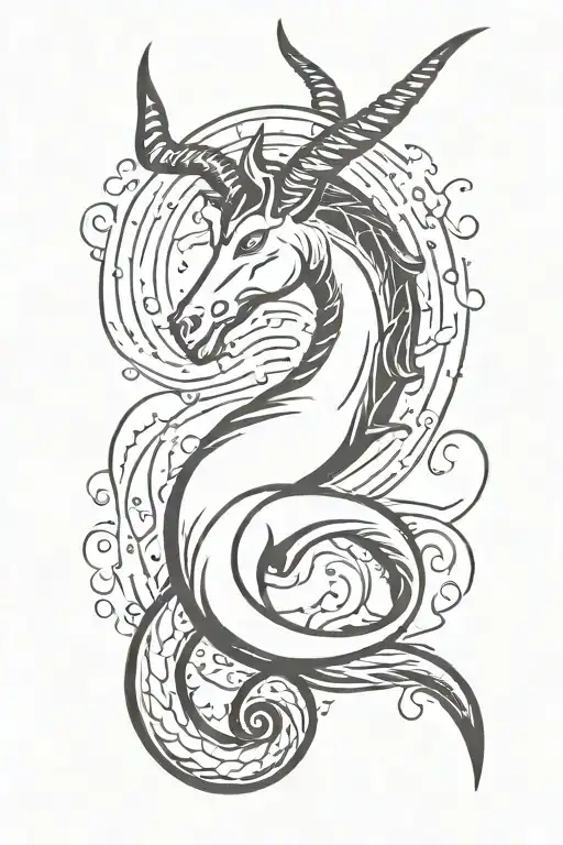 Capricorn and water born 25 december 1996 tattoo design idea