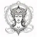 hecate goddess painted tattoo design idea