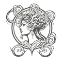 hecate goddess painted tattoo design idea